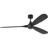 Matte Black Housing with Midnight Black Blades Valiant Smart 60" Ceiling Fan by Visual Comfort Fans