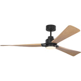 Midnight Black Housing with Natural Honey Blades Trillium Smart 60" LED Ceiling Fan by Visual Comfort Fans