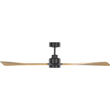 Midnight Black Housing with Natural Honey Blades Trillium Smart 60" LED Ceiling Fan by Visual Comfort Fans