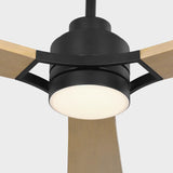 Midnight Black Housing with Natural Honey Blades Trillium Smart 60" LED Ceiling Fan by Visual Comfort Fans