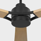 Midnight Black Housing with Natural Honey Blades Trillium Smart 60" LED Ceiling Fan by Visual Comfort Fans