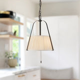 Matte Black/White Linen Scout Pendant by Alora Lighting