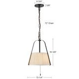 Matte Black/White Linen Scout Pendant by Alora Lighting Dimensions