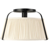 Matte Black/White Linen Scout Semi-Flush Mount by Alora Lighting