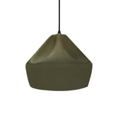 Matte Green-Black Cord Crease Small Ceramic Pendant by Justice Design