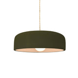 Matte Green Beige Twisted Cord Ceramic Small Spire Pendant by Justice Design