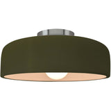 Matte Green Brushed Nickel Ceramic Small Spire Semi-Flush by Justice Design