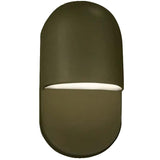 Matte Green Ceramic Mini Outdoor Capsule Wall Sconce by Justice Design