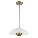 Matte Opal Glass/Vintage Brass 5inch Umbra Pendant by Kuzco Lighting