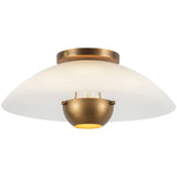Matte Opal Glass/Vintage Brass 5inch Umbra Semi-Flush Mount by Kuzco Lighting