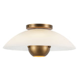 Matte Opal Glass/Vintage Brass 5inch Umbra Semi-Flush Mount by Kuzco Lighting