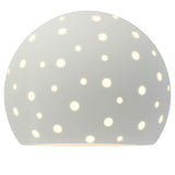 Matte White-Beige Twisted Cord Perforated Globe Ceramic Wall Sconce by Justice Design
