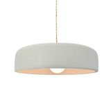 Matte White Beige Twisted Cord Ceramic Medium Spire Pendant by Justice Design