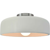 Matte White Brushed Nickel Ceramic Small Spire Semi-Flush by Justice Design