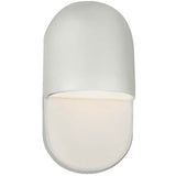Matte White Ceramic Mini Outdoor Capsule Wall Sconce by Justice Design