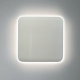 Matte White Ceramic Small Square Backlit ADA Color Selectable Wall Sconce by Justice Design