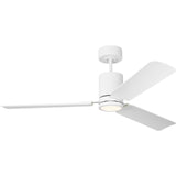 Matte White Housing with Matte White Blades Cleancut Smart 54inch LED Ceiling Fan by Visual Comfort Fans