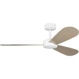 Matte White Housing with White Cerused Oak Blades Paddle Smart 52inch Ceiling Fan by Visual Comfort Fans