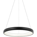 Maverick Round Pendant Light Medium Matte Black By Matteo - Front View