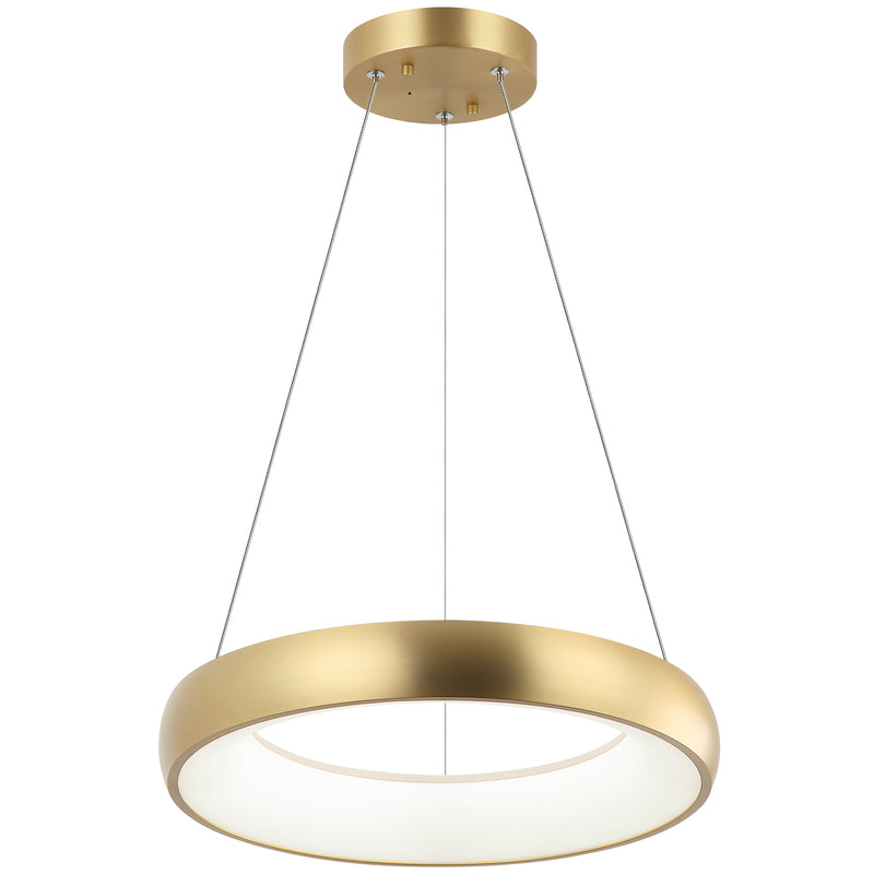 Maverick Round Pendant Light Small Brushed Gold By Matteo
