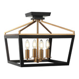 Mavonshire Ceiling Mount Black + Aged Gold Brass