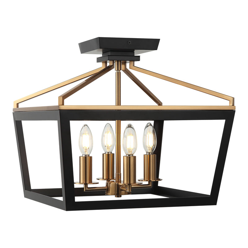 Mavonshire Ceiling Mount Black + Aged Gold Brass