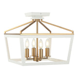 Mavonshire Ceiling Mount White + Aged Gold Brass