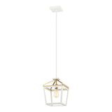 Mavonshire Chandelier 10 Inch White + Aged Gold Brass