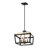 Mavonshire Chandelier 16 Inch Black + Aged Gold Brass
