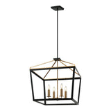 Mavonshire Chandelier 22 Inch Black + Aged Gold Brass