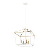 Mavonshire Chandelier 22 Inch White + Aged Gold Brass