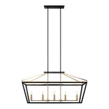 Mavonshire Chandelier 47 Inch Black + Aged Gold Brass