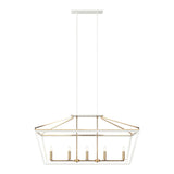 Mavonshire Chandelier 47 Inch White + Aged Gold Brass
