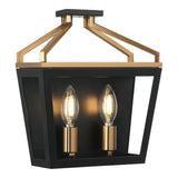 Mavonshire Wall Sconce 11 inch / 2 Light Black + Aged Gold Brass