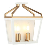 Mavonshire Wall Sconce 11 inch / 2 Light White + Aged Gold Brass