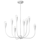 Maya 8 Light Chandelier Matte White By Generation Lighting - With Light