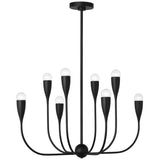 Maya 8 Light Chandelier Midnight Black By Generation Lighting - Front View