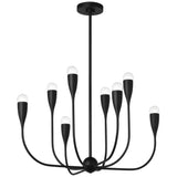 Maya 8 Light Chandelier Midnight Black By Generation Lighting - With Light