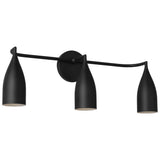 Maya Vanity Lights 3 Lights Midnight Black By Generation Lighting - Side View1