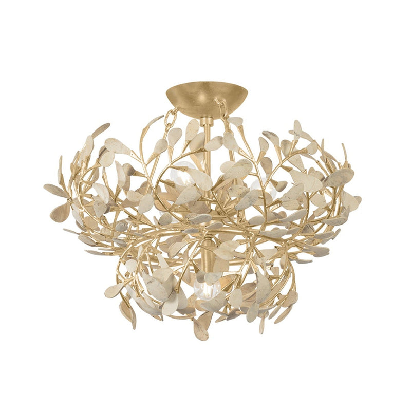 Maybrook Semi Flush - Vintage Gold Leaf by Hudson Valley