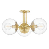 Meadow Semi Flush - Aged Brass