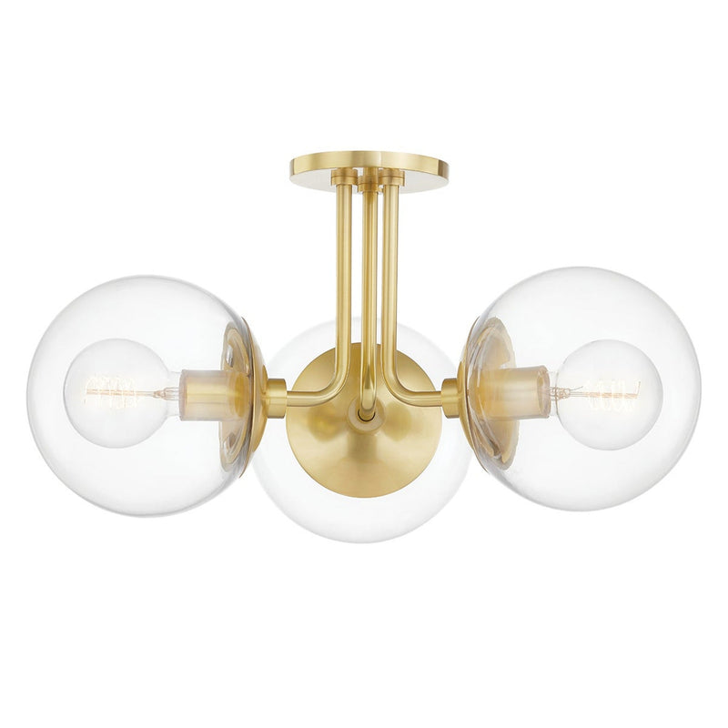 Meadow Semi Flush - Aged Brass