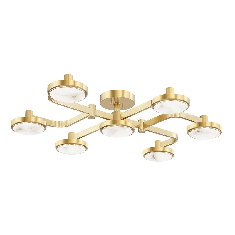 Meander Semi Flush - 29 Inch - Aged Brass by Hudson Valley
