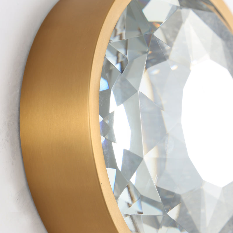 Medallion Round LED Sconce Gold By Studio M Detailed View