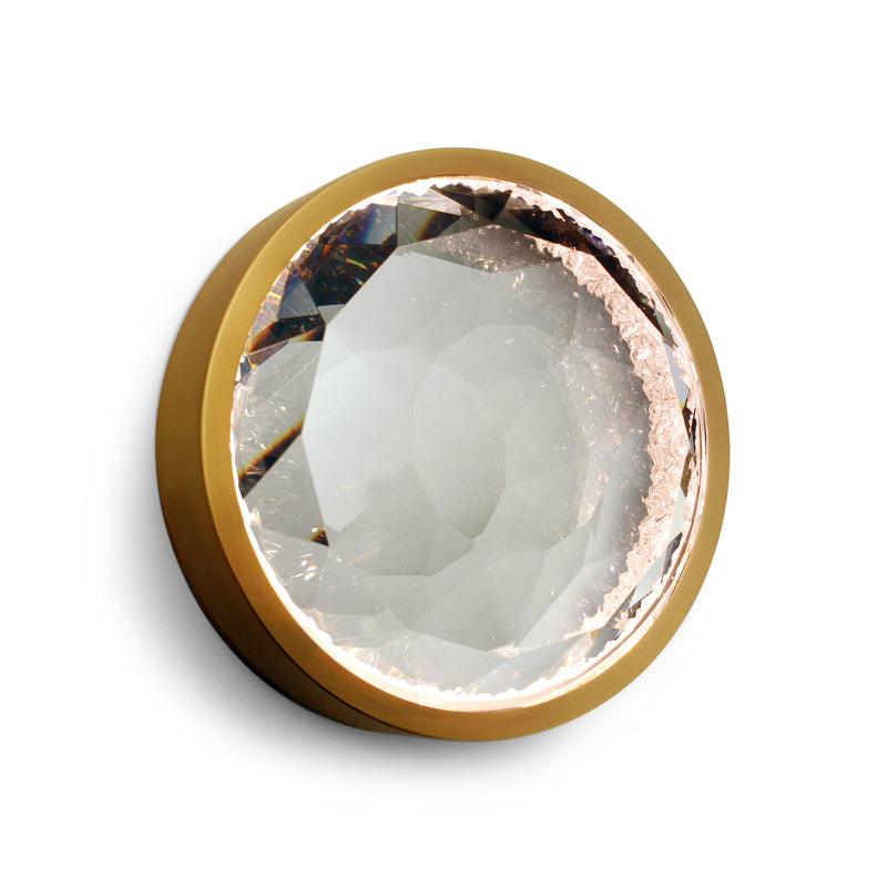 Medallion Round LED Sconce Gold By Studio M Side View