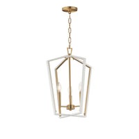Melrose Pendant White/Natural Aged Brass by Maxim Lighting