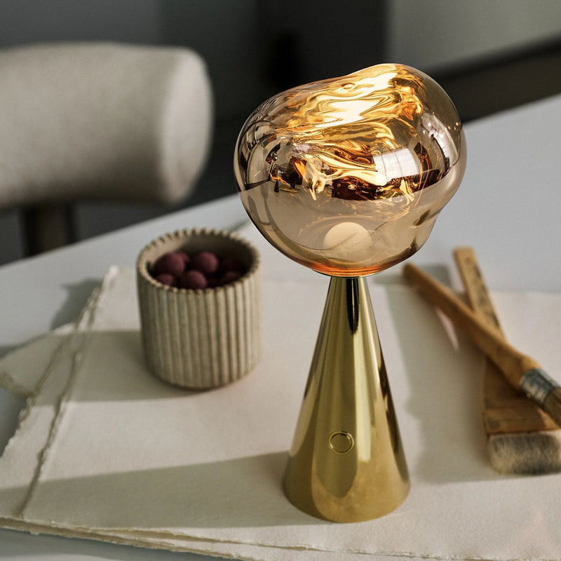 Melt Portable Table Lamp, Finish: Gold