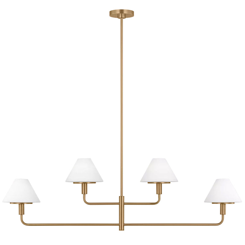Mendota Linear Chandelier Satin Brass By Generation Lighting