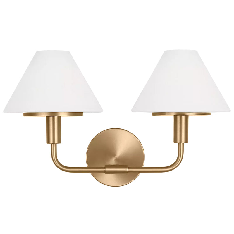 Mendota Vanity Light 2 Lights Satin Brass By Generation Lighting