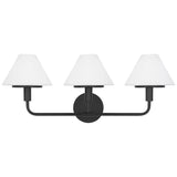 Mendota Vanity Light 3 Lights Midnight Black By Generation Lighting 